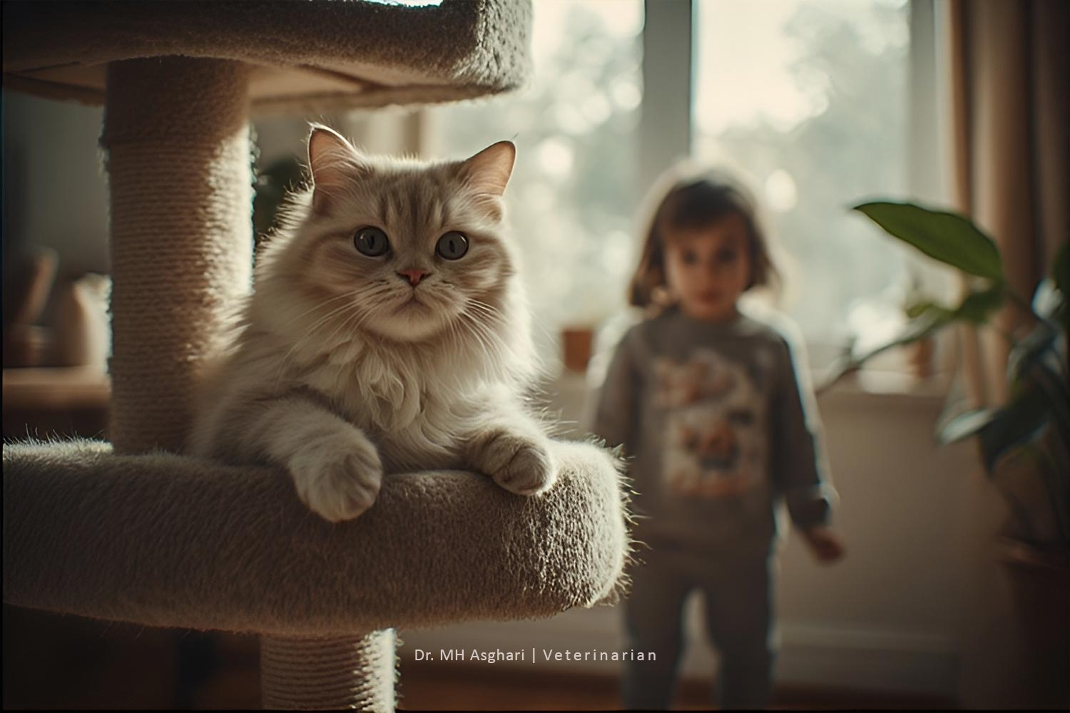فضای امن گربه در خانه خانواده دارای کودک